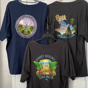 3 for $20 Tommy Bahama Navy and Black Graphic Tees.
